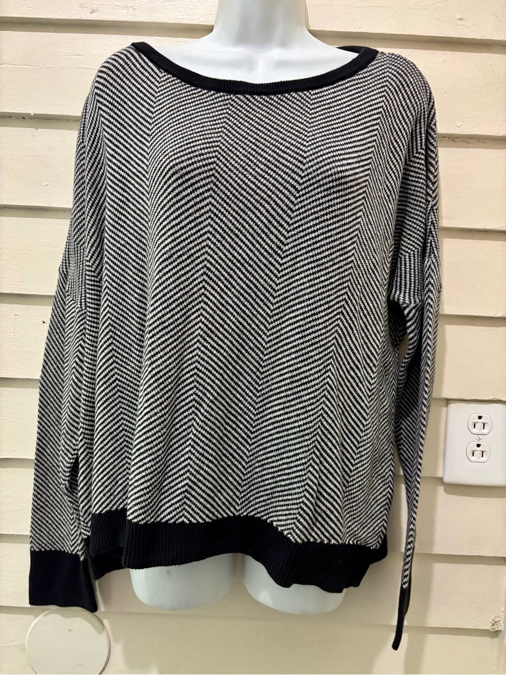 Motherhood Maternity Black Striped Knit Sweater
